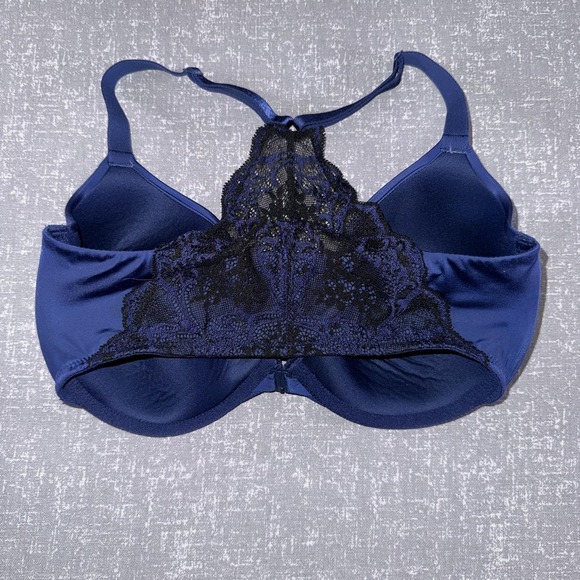 Wacoal Bra Womens 34DDD Blue Front Close Racerback T-Shirt Underwire 853257 - Picture 4 of 8